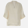 ELEVENTY Camicia oversize in lino WHITE Donna 