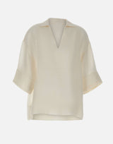 ELEVENTY Camicia oversize in lino WHITE Donna 