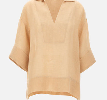 ELEVENTY Camicia oversize in lino BEIGE Donna 