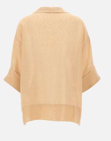 ELEVENTY Camicia oversize in lino BEIGE Donna 