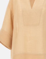 ELEVENTY Camicia oversize in lino BEIGE Donna 