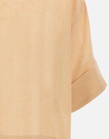 ELEVENTY Camicia oversize in lino BEIGE Donna 