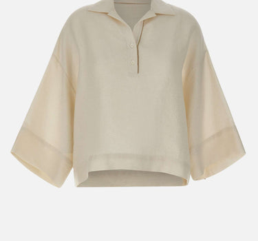 ELEVENTY Camicia in misto lino WHITE Donna 