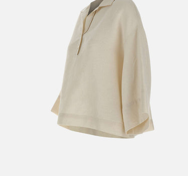 ELEVENTY Camicia in misto lino WHITE Donna 