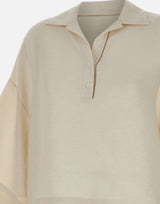 ELEVENTY Camicia in misto lino WHITE Donna 