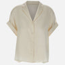ELEVENTY Camicia in seta a maniche corte WHITE Donna 