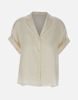 ELEVENTY Camicia in seta a maniche corte WHITE Donna 