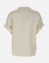 ELEVENTY Camicia in seta a maniche corte WHITE Donna 