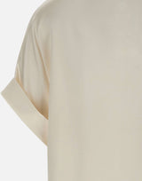 ELEVENTY Camicia in seta a maniche corte WHITE Donna 