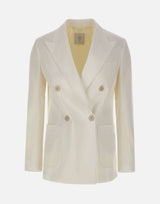ELEVENTY Blazer doppiopetto in cotone WHITE Donna 