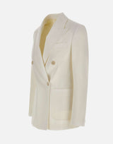 ELEVENTY Blazer doppiopetto in cotone WHITE Donna 