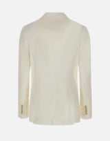 ELEVENTY Blazer doppiopetto in cotone WHITE Donna 