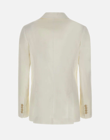 ELEVENTY Blazer doppiopetto in cotone WHITE Donna 