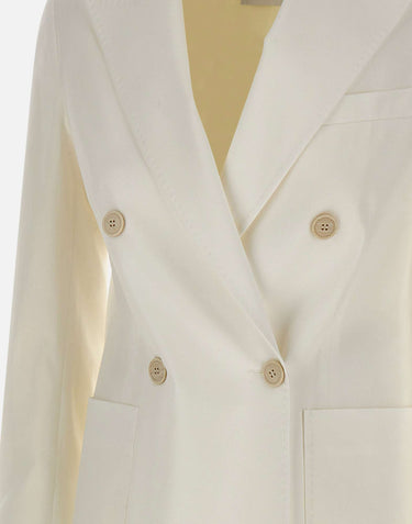 ELEVENTY Blazer doppiopetto in cotone WHITE Donna 