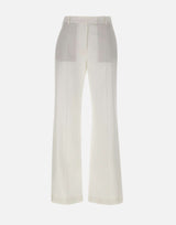 ELEVENTY Pantaloni in misto cotone e lyocell WHITE Donna 