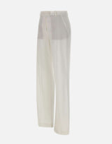 ELEVENTY Pantaloni in misto cotone e lyocell WHITE Donna 