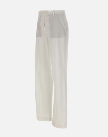 ELEVENTY Pantaloni in misto cotone e lyocell WHITE Donna 