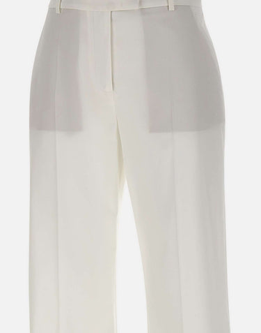 ELEVENTY Pantaloni in misto cotone e lyocell WHITE Donna 