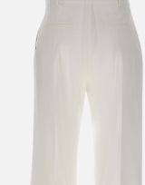 ELEVENTY Pantaloni in misto cotone e lyocell WHITE Donna 