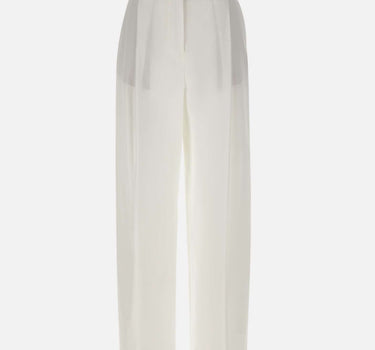 ELEVENTY Pantaloni palazzo in cotone WHITE Donna 