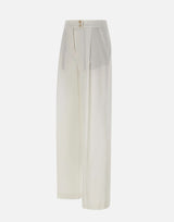 ELEVENTY Pantaloni palazzo in cotone WHITE Donna 