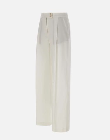 ELEVENTY Pantaloni palazzo in cotone WHITE Donna 
