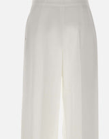 ELEVENTY Pantaloni palazzo in cotone WHITE Donna 