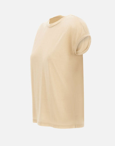 ELEVENTY T-shirt con finitura metallizzata BEIGE Donna 