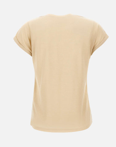 ELEVENTY T-shirt con finitura metallizzata BEIGE Donna 
