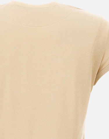 ELEVENTY T-shirt con finitura metallizzata BEIGE Donna 