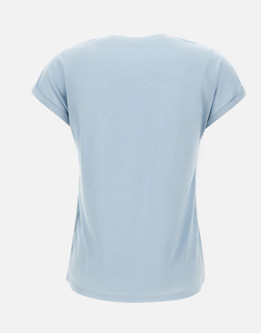 ELEVENTY T-shirt con finitura metallizzata Light Blue Donna 