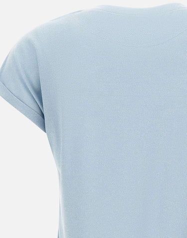 ELEVENTY T-shirt con finitura metallizzata Light Blue Donna 