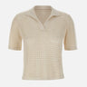 ELEVENTY Maglia in seta a maniche corte WHITE Donna 