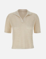 ELEVENTY Maglia in seta a maniche corte WHITE Donna 