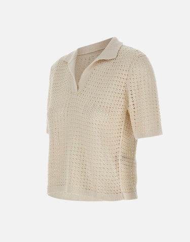 ELEVENTY Maglia in seta a maniche corte WHITE Donna 