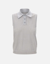 ELEVENTY Gilet in maglia di cotone Light Blue Donna 