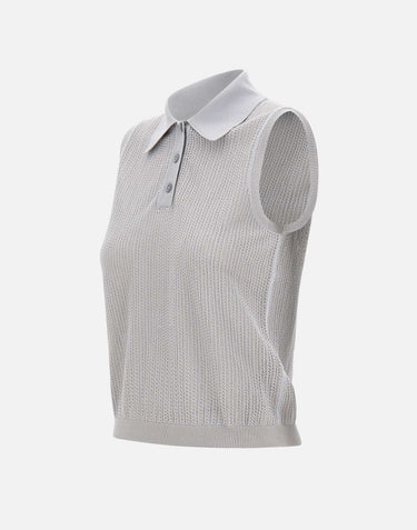 ELEVENTY Gilet in maglia di cotone Light Blue Donna 