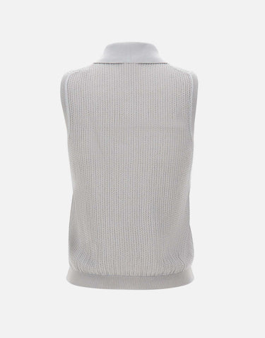 ELEVENTY Gilet in maglia di cotone Light Blue Donna 