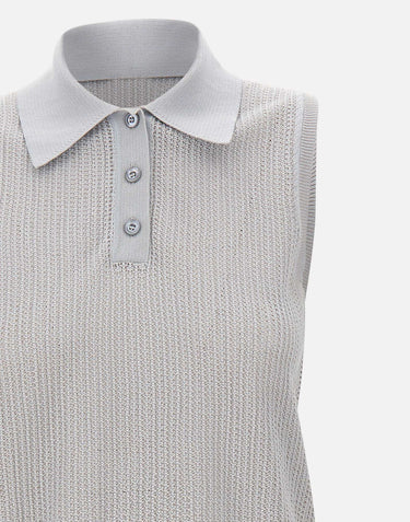ELEVENTY Gilet in maglia di cotone Light Blue Donna 
