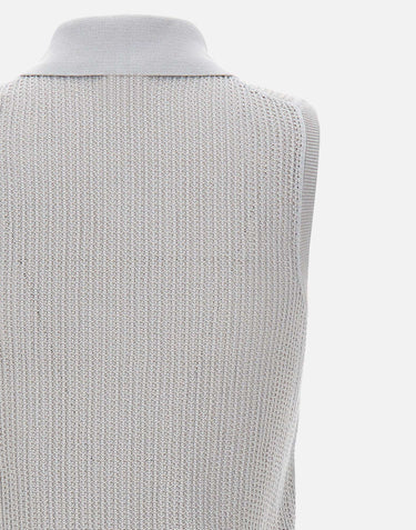 ELEVENTY Gilet in maglia di cotone Light Blue Donna 