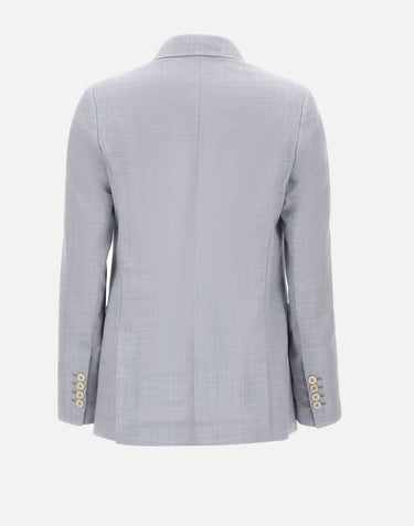 Blazer doppiopetto in misto lana e seta M85GIAJ03 TES0M046130 ELEVENTY 