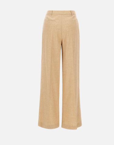 ELEVENTY Pantaloni palazzo in misto lino e lana BEIGE Donna 