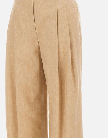 ELEVENTY Pantaloni palazzo in misto lino e lana BEIGE Donna 