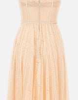 ELISABETTA FRANCHI Abito a campana in pizzo Pink Donna 