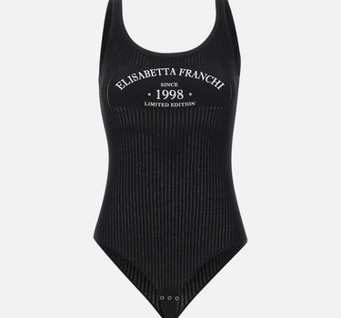 Body in maglia con logo stampato BK81Q61E2 110 ELISABETTA FRANCHI 