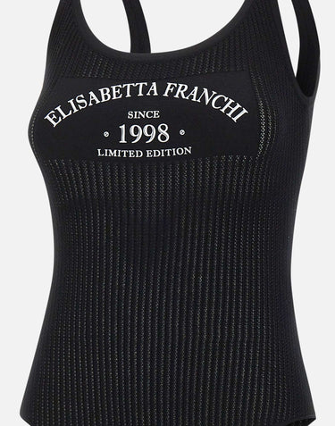Body in maglia con logo stampato BK81Q61E2 110 ELISABETTA FRANCHI 