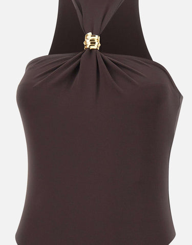 Body in jersey crêpe con dettaglio gioiello BO01761E2 EV9 ELISABETTA FRANCHI 