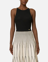Body in jersey crêpe con dettagli logo BO03462E2 110 ELISABETTA FRANCHI 