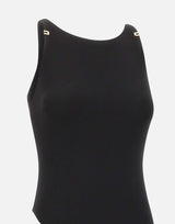 Body in jersey crêpe con dettagli logo BO03462E2 110 ELISABETTA FRANCHI 