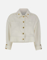 Caban in gabardina con bottoni gioiello GB00561E2 360 ELISABETTA FRANCHI 